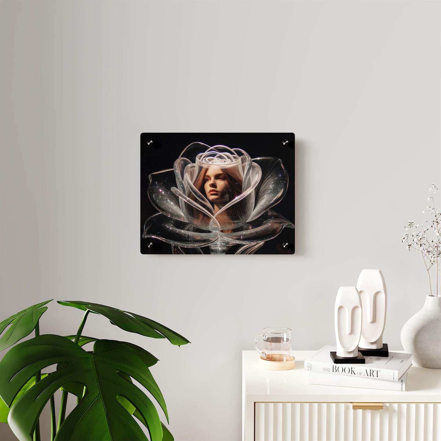 Elegant Rose Acrylic Wall Art Panels - Modern Decor for Home