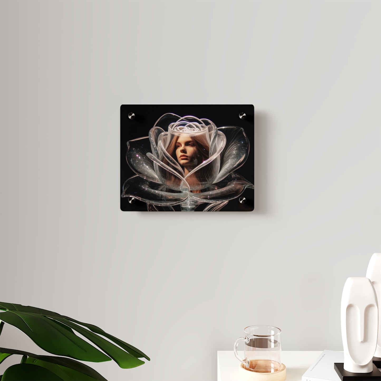 Elegant Rose Acrylic Wall Art Panels - Modern Decor for Home