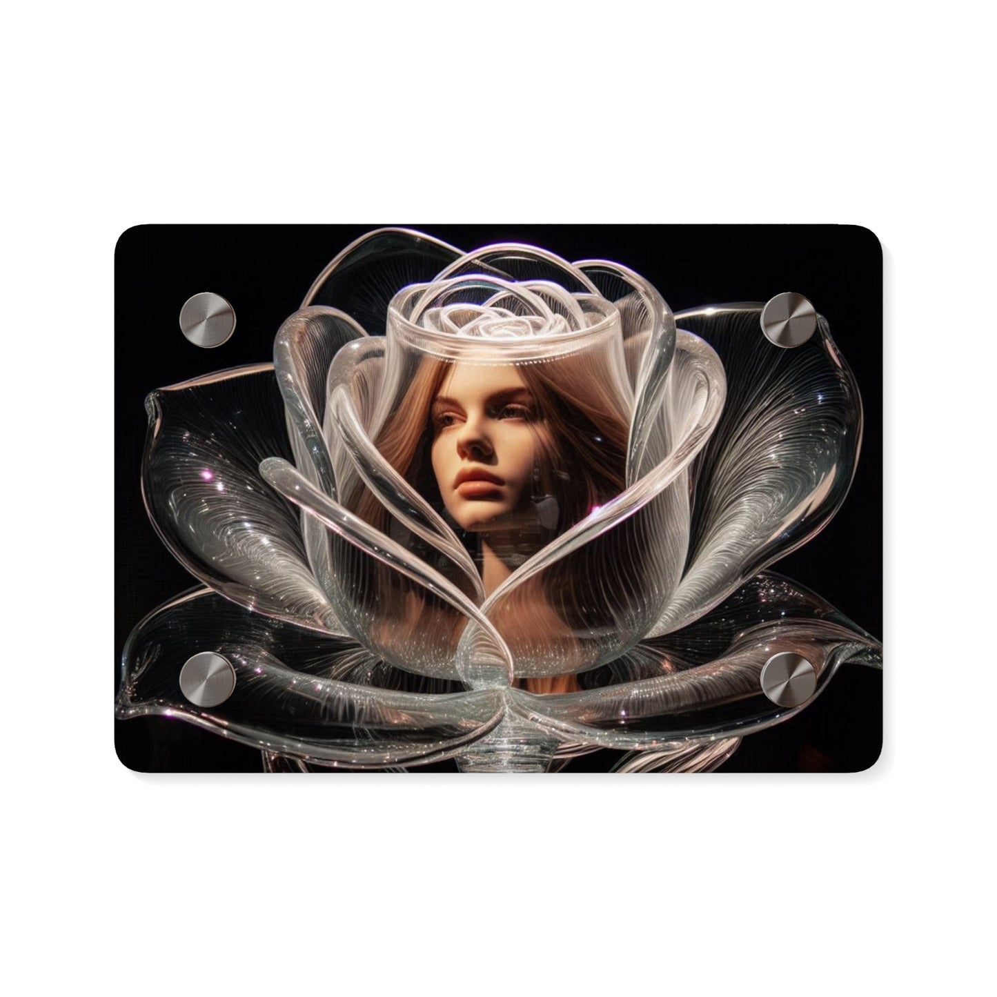 Elegant Rose Acrylic Wall Art Panels - Modern Decor for Home