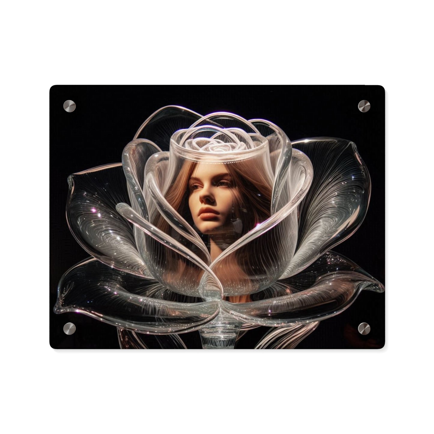 Elegant Rose Acrylic Wall Art Panels - Modern Decor for Home