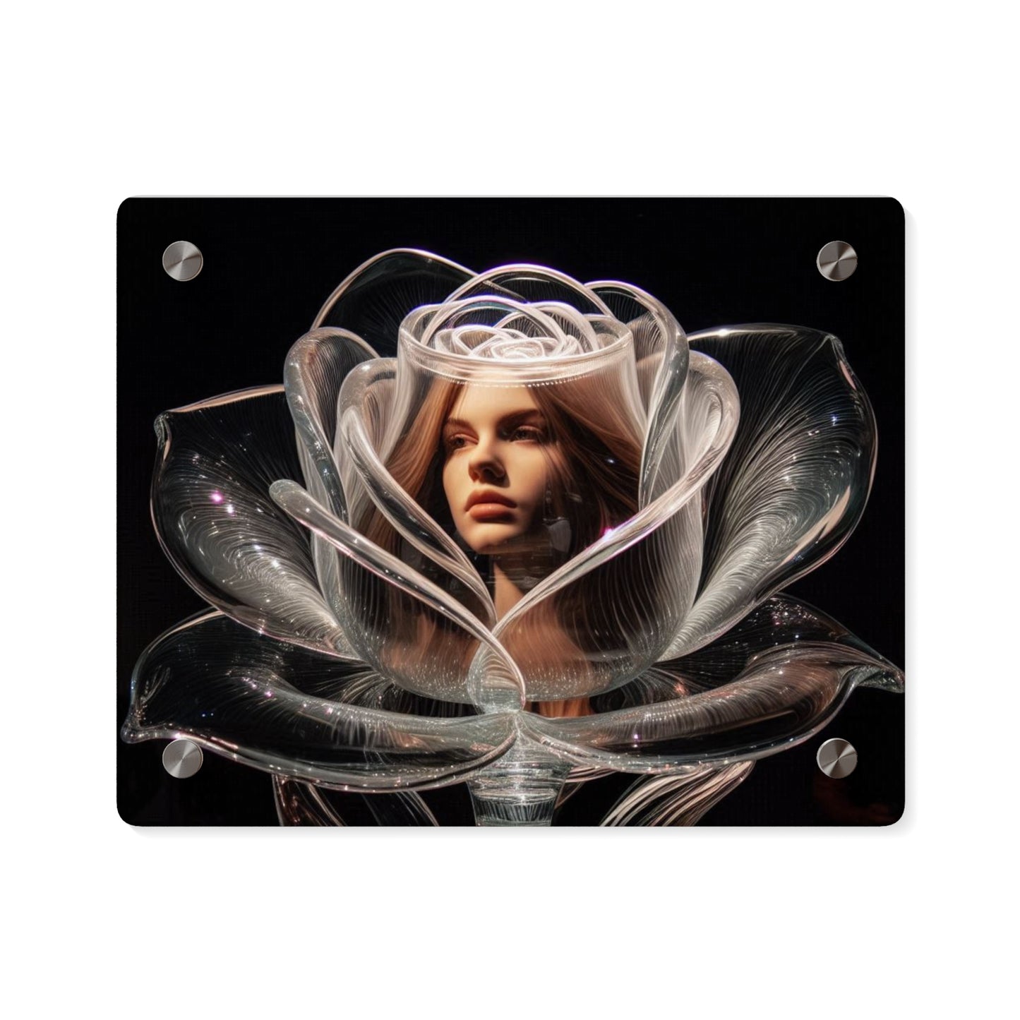 Elegant Rose Acrylic Wall Art Panels - Modern Decor for Home